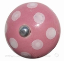 Porcelain doorknob polka dot pink