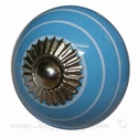 Porcelain doorknob Spider blue