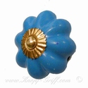 Porcelain doorknob azure blue